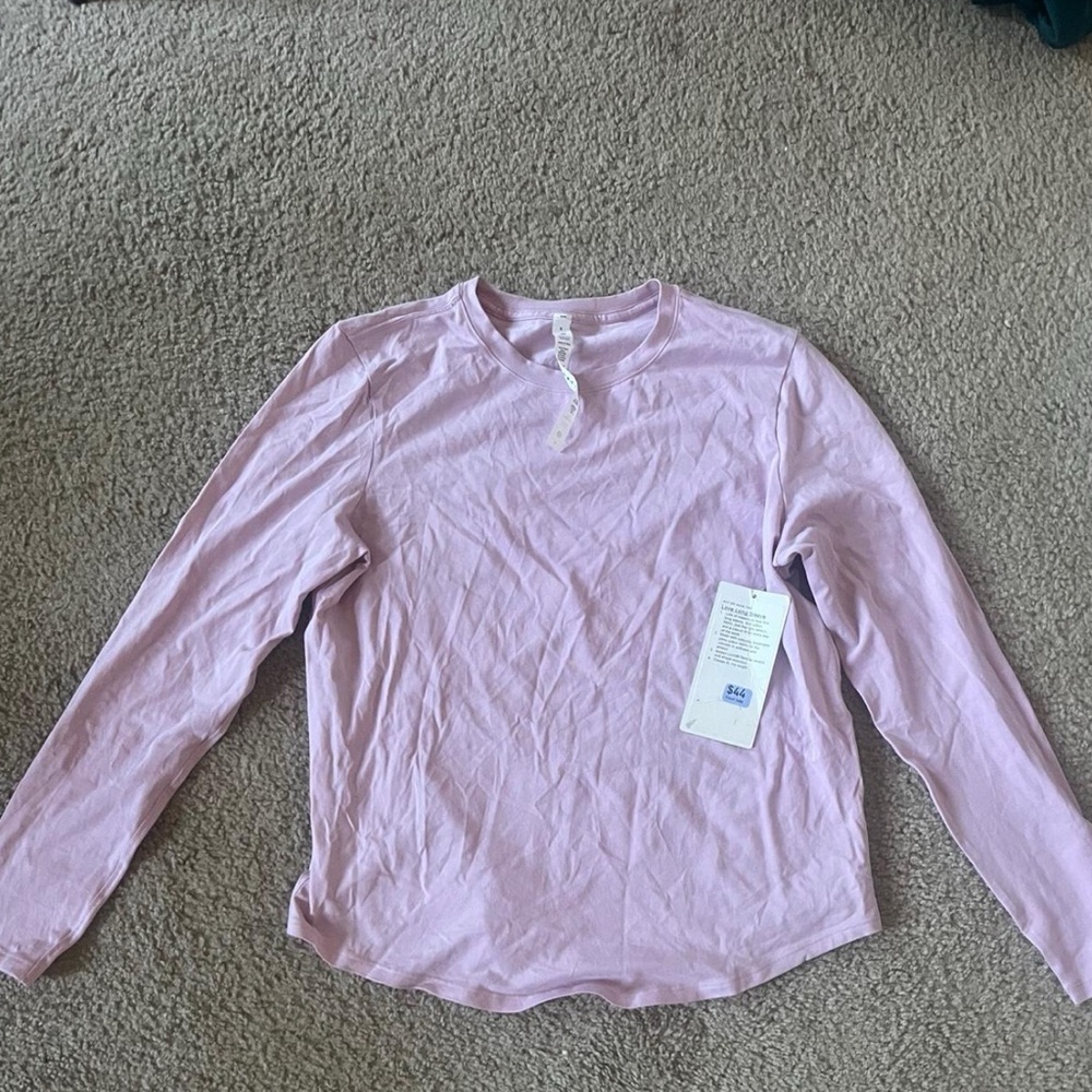 Lululemon Athletica Long Sleeve Tee in Light Pink